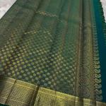 Sempiternal Rama Pure Zari Weaving Banarasi Silk Saree With Refreshing Blouse Piece