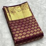 Extraordinary Purple Pure Zari Weaving Banarasi Silk Saree With Supernal Blouse Piece