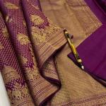 Seraphic Purple Pure Zari Weaving Banarasi Silk Saree With Adoring Blouse Piece