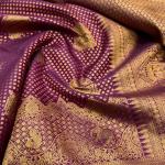 Seraphic Purple Pure Zari Weaving Banarasi Silk Saree With Adoring Blouse Piece