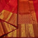 Ornate Red Pure Zari Weaving Banarasi Silk Saree With Majesty Blouse Piece