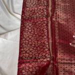 Pretty Wine Pure Zari Weaving Banarasi Silk Saree With Transcendent Blouse Piece