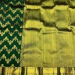 Fantabulous Dark Green Pure Zari Weaving Banarasi Silk Saree With Inspiring Blouse Piece