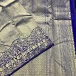 Desultory Royal Blue Pure Zari Weaving Banarasi Silk Saree With Fancifull Blouse Piece