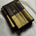 Prettiest Black Pure Zari Weaving Banarasi Silk Saree With Verdant Blouse Piece