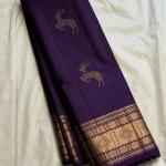 Pleasant Purple Pure Zari Weaving Banarasi Silk Saree With Tantalizing Blouse Piece