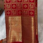 Prodigal Red Pure Zari Weaving Banarasi Silk Saree With Majesty Blouse Piece