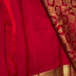 Eclat Red Pure Zari Weaving Banarasi Silk Saree With Beautiful Blouse Piece