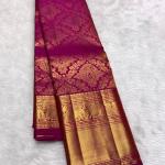 Scrupulous Dark Pink Pure Zari Weaving Banarasi Silk Saree With Imaginative Blouse Piece