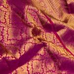 Scrupulous Dark Pink Pure Zari Weaving Banarasi Silk Saree With Imaginative Blouse Piece