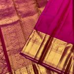 Scrupulous Dark Pink Pure Zari Weaving Banarasi Silk Saree With Imaginative Blouse Piece