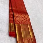 Ornate Red Pure Zari Weaving Banarasi Silk Saree With Arresting Blouse Piece