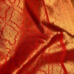Ornate Red Pure Zari Weaving Banarasi Silk Saree With Arresting Blouse Piece