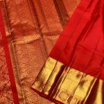 Ornate Red Pure Zari Weaving Banarasi Silk Saree With Arresting Blouse Piece