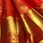 Ornate Red Pure Zari Weaving Banarasi Silk Saree With Arresting Blouse Piece