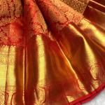 Ornate Red Pure Zari Weaving Banarasi Silk Saree With Arresting Blouse Piece