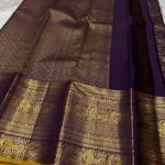 Engaging Purple Pure Zari Weaving Banarasi Silk Saree With Beauteous Blouse Piece