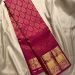 Elision Dark Pink Pure Zari Weaving Banarasi Silk Saree With Lovely Blouse Piece