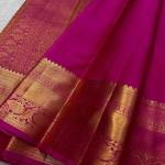 Elision Dark Pink Pure Zari Weaving Banarasi Silk Saree With Lovely Blouse Piece
