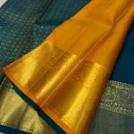 Murmurous Rama Pure Zari Weaving Banarasi Silk Saree With Piquant Blouse Piece