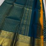 Murmurous Rama Pure Zari Weaving Banarasi Silk Saree With Piquant Blouse Piece