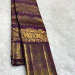 Fragrant Purple Pure Zari Weaving Banarasi Silk Saree With Mesmeric Blouse Piece