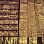 Fragrant Purple Pure Zari Weaving Banarasi Silk Saree With Mesmeric Blouse Piece