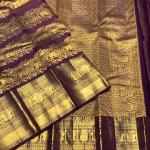 Fragrant Purple Pure Zari Weaving Banarasi Silk Saree With Mesmeric Blouse Piece