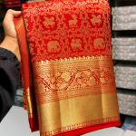 Embrocation Red Pure Banarasi Silk Saree With Smart Blouse Piece