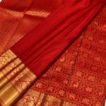 Embrocation Red Pure Banarasi Silk Saree With Smart Blouse Piece