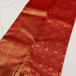 Embrocation Red Pure Banarasi Silk Saree With Smart Blouse Piece