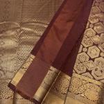 Scintilla Brown Pure Banarasi Silk Saree With Magnetic Blouse Piece