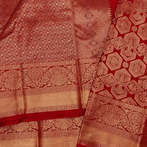 Opulent Red Pure Banarasi Silk Saree With Prettiest Blouse Piece