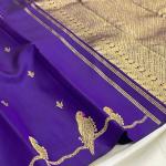 Refreshing Royal Blue Pure Banarasi Silk Saree With Ephemeral Blouse Piece