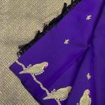 Refreshing Royal Blue Pure Banarasi Silk Saree With Ephemeral Blouse Piece