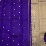 Refreshing Royal Blue Pure Banarasi Silk Saree With Ephemeral Blouse Piece