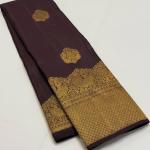 Skinny Brown Pure Banarasi Silk Saree With Bewitching Blouse Piece
