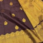 Skinny Brown Pure Banarasi Silk Saree With Bewitching Blouse Piece