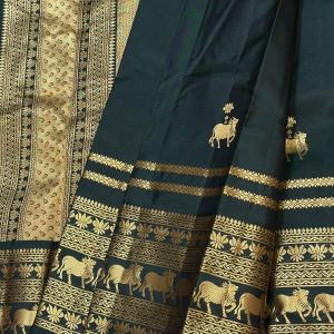 Devastating Dark Green Pure Banarasi Silk Saree With Engrossing Blouse Piece