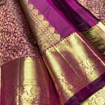 Whimsical Purple Pure Banarasi Silk Saree With Pretty Blouse Piece