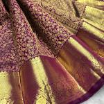 Whimsical Purple Pure Banarasi Silk Saree With Pretty Blouse Piece