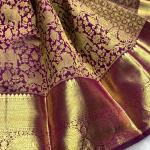 Rhapsodic Purple Pure Banarasi Silk Saree With Extraordinary Blouse Piece