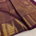 Symmetrical Purple Pure Banarasi Silk Saree With Energetic Blouse Piece
