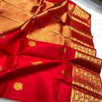 Seraglio Red Pure Banarasi Silk Saree With Exemplary Blouse Piece