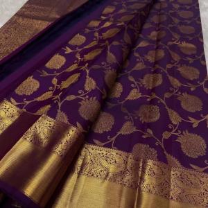 Majesty Purple Soft Banarasi Silk Saree With Prettiest Blouse Piece