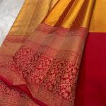 Profuse Golden Soft Banarasi Silk Saree With Winsome Blouse Piece