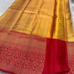 Profuse Golden Soft Banarasi Silk Saree With Winsome Blouse Piece