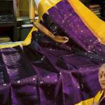 Pretty Purple Pure Zari Weaving Banarasi Silk Saree With Captivating Blouse Piece