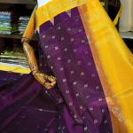 Pretty Purple Pure Zari Weaving Banarasi Silk Saree With Captivating Blouse Piece