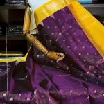 Pretty Purple Pure Zari Weaving Banarasi Silk Saree With Captivating Blouse Piece